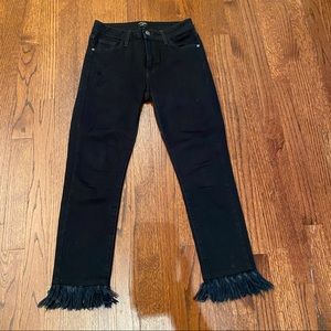 Just black fringe jeans